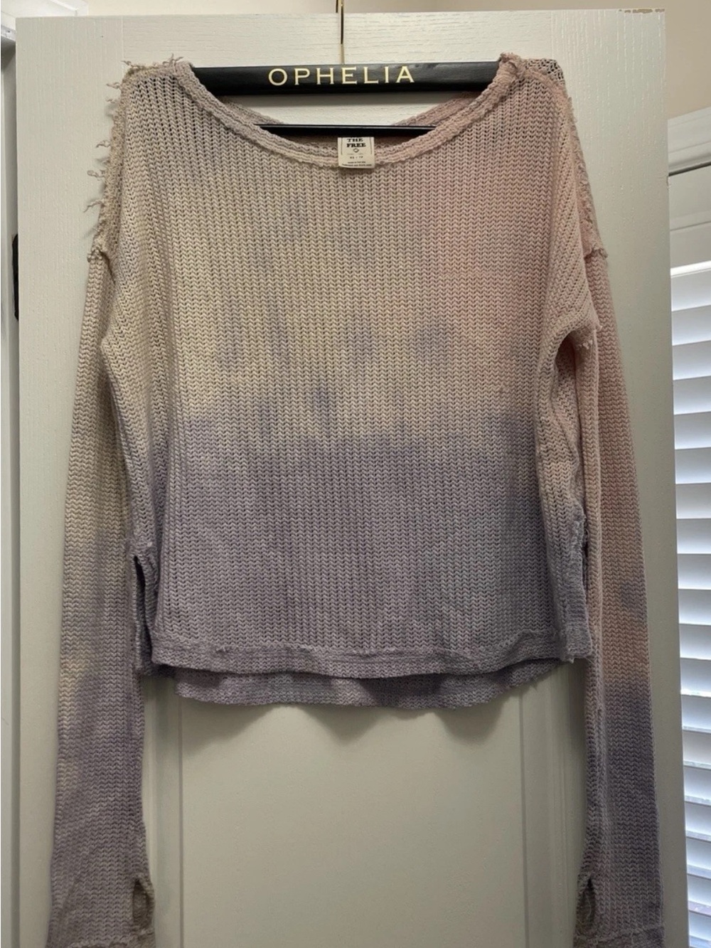 Free People Open-Weave Knit Sweater in Light Taupe